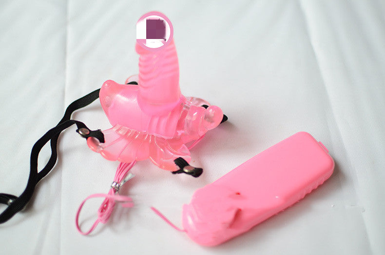 Adult Sex Toy Butterfly Simulation Flirting Belt Pink - Discreet Wearable Gadget