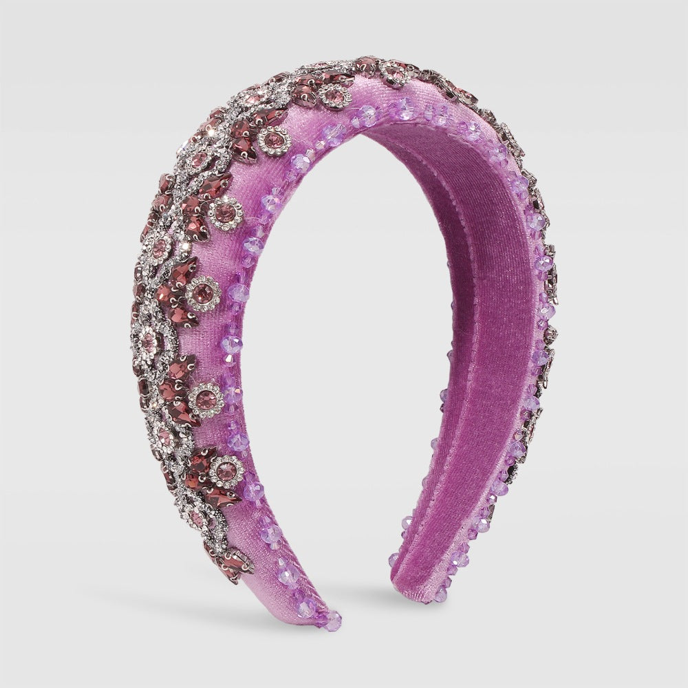 Baroque Diamond-Studded Sponge Headband