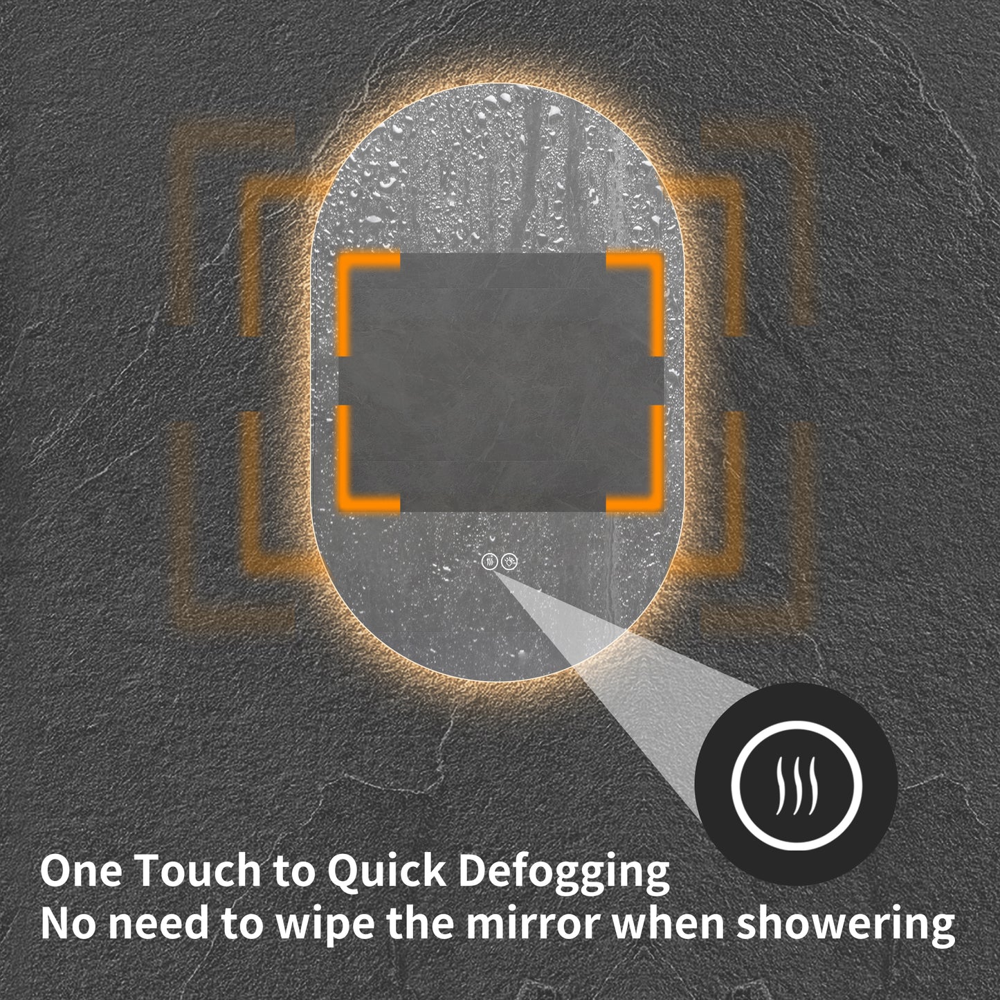 48x30 Inch Smart LED Touch Screen Anti-Fog Bathroom Mirror