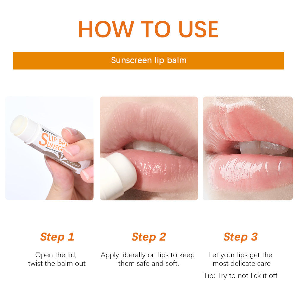 Moisturizing Lip Balm Set - Water, Coconut, Banana Flavors, Hydrating Lip Care