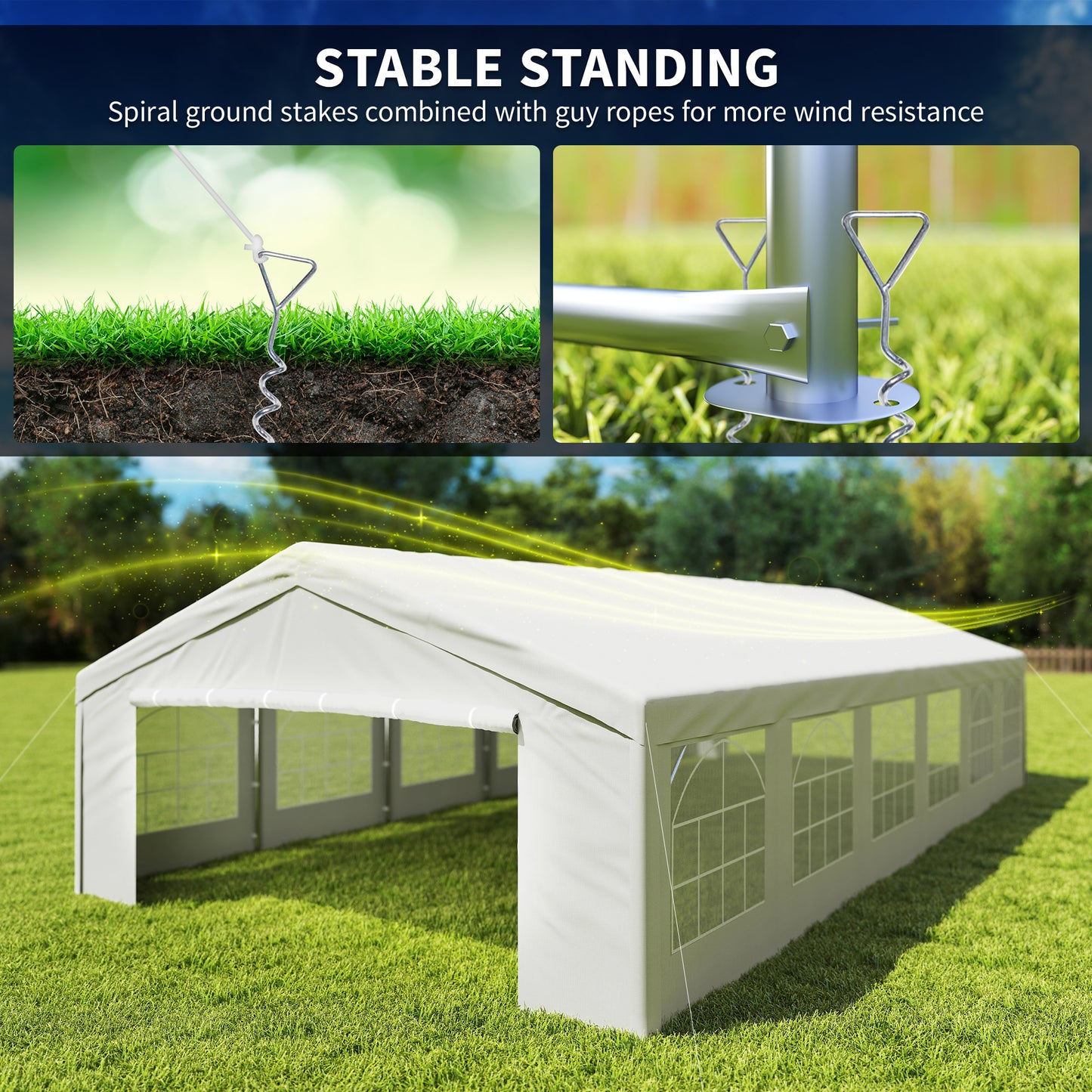 20' x 40' Large Wedding Tent with Removable Sidewalls - White