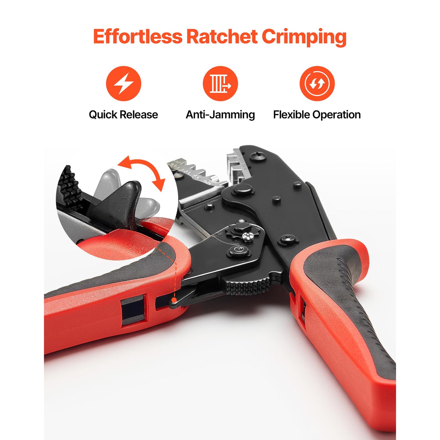 Crimping Tool 24-10 AWG Ratcheting Wire Crimper for Electrical Terminals
