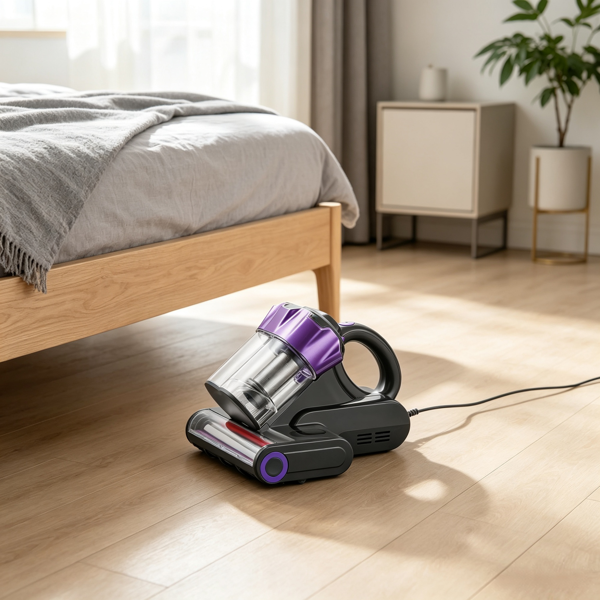 550W Handheld Mattress Vacuum Cleaner with HEPA Filter & Hot Air - Gray