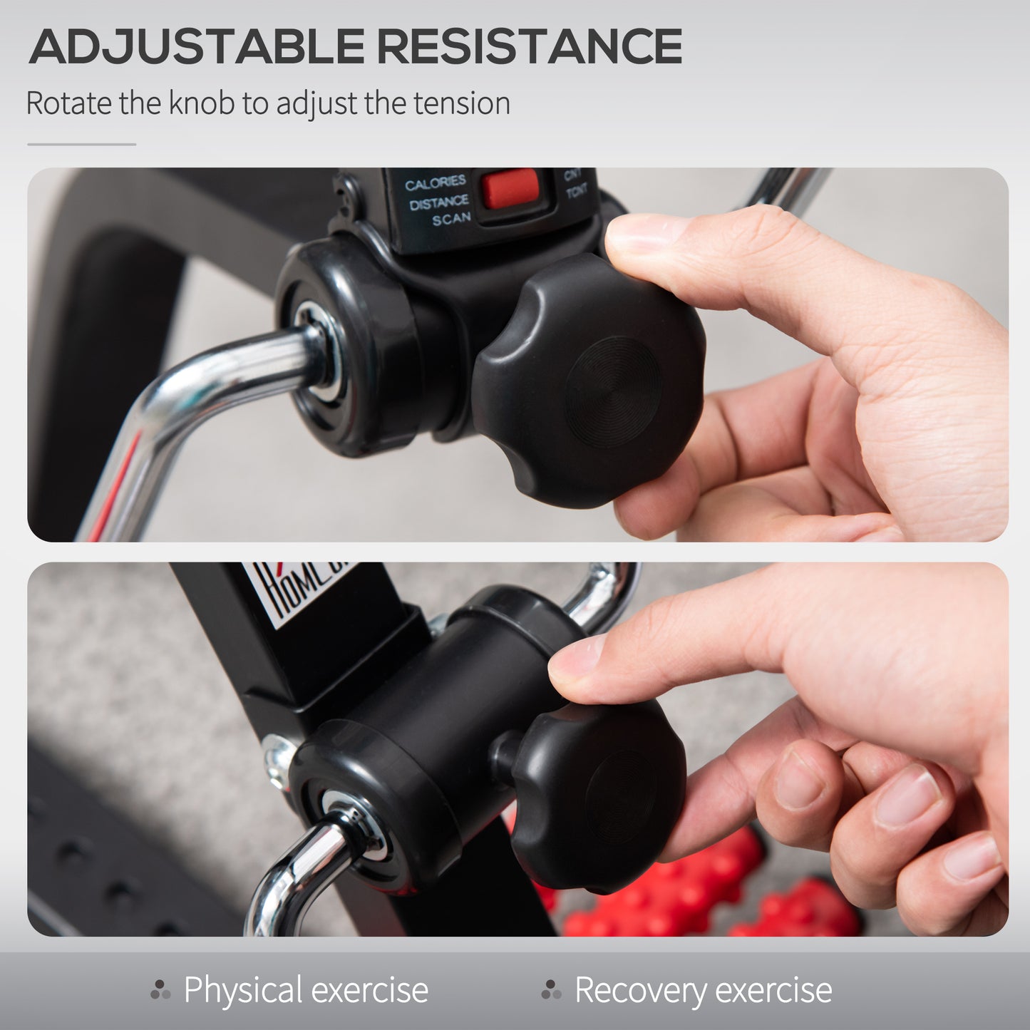 Height-Adjustable Pedal Exerciser with LCD Display & Foot Massage