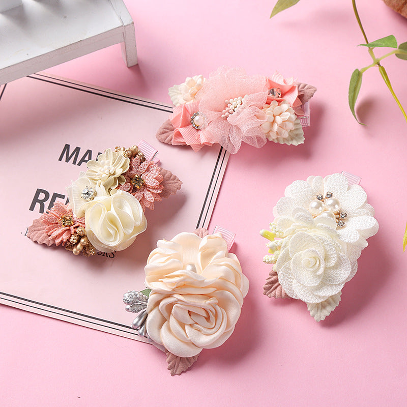 Children's Flower Hair Clip - Pearl Finish