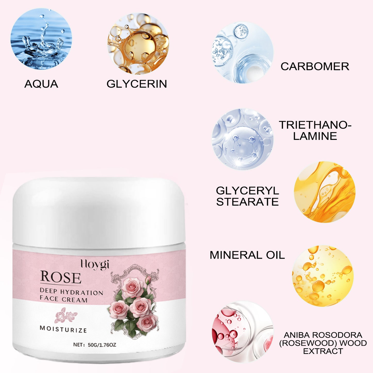 Rose Moisturizing Cream - Hydrating & Firming Face Moisturizer