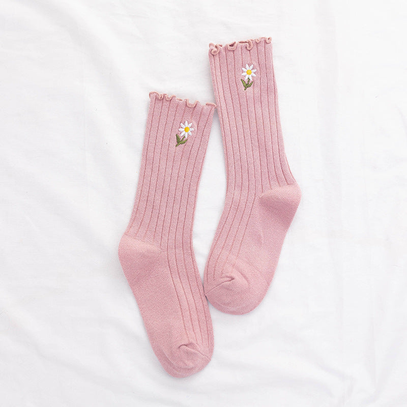 Women's Autumn Winter Breathable Solid Color Socks - One Size