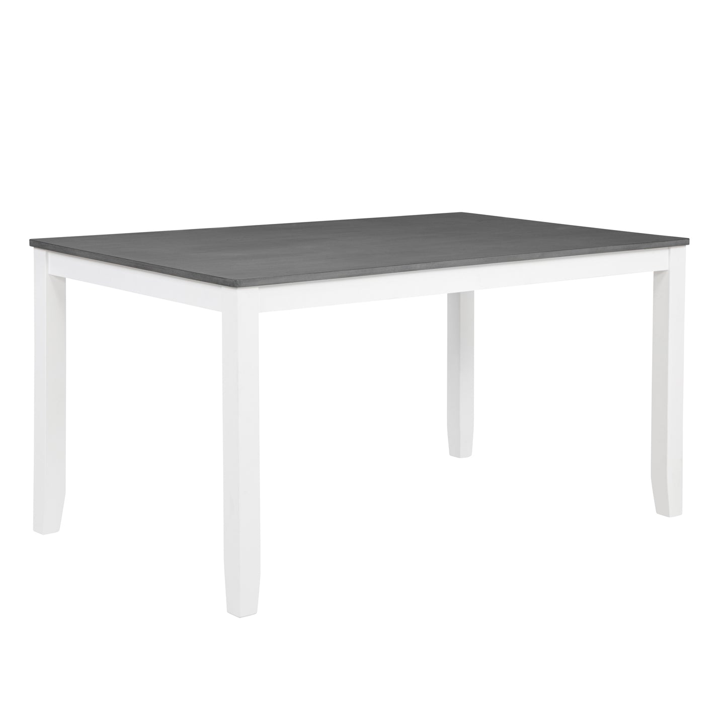 6-Piece Dining Set with Rectangular Table, Chairs & Bench - Grey & White