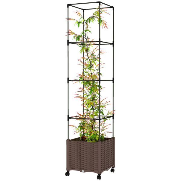 Raised Garden Bed with Adjustable Trellis & Water Tank