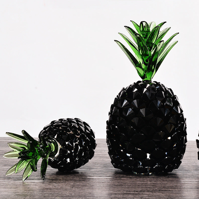 Black Crystal Pineapple Ornament - Modern Gift Decoration for Home & Events