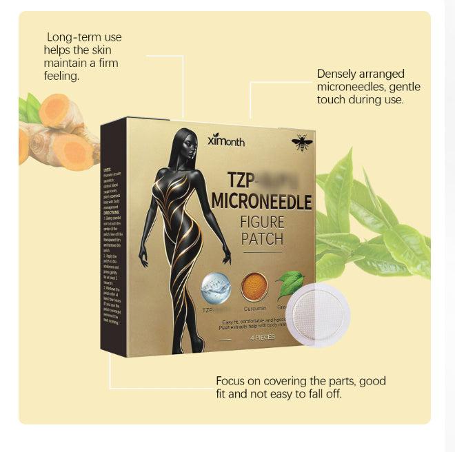 Weight Loss Microneedle Patch 4 Pieces - Skin Care Body Treatment with Curcumin & Green Tea