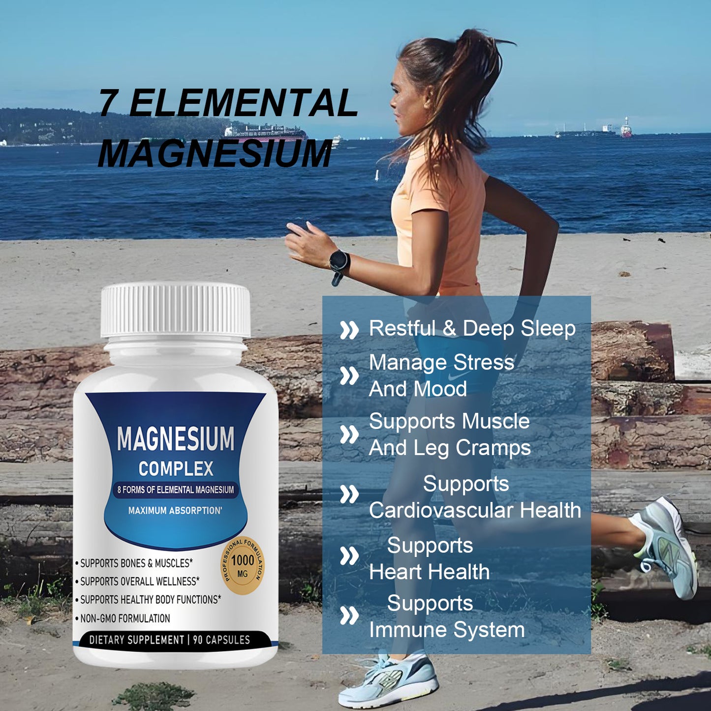 Magnesium Capsule Complex - Mineral Supplement for Health & Wellness