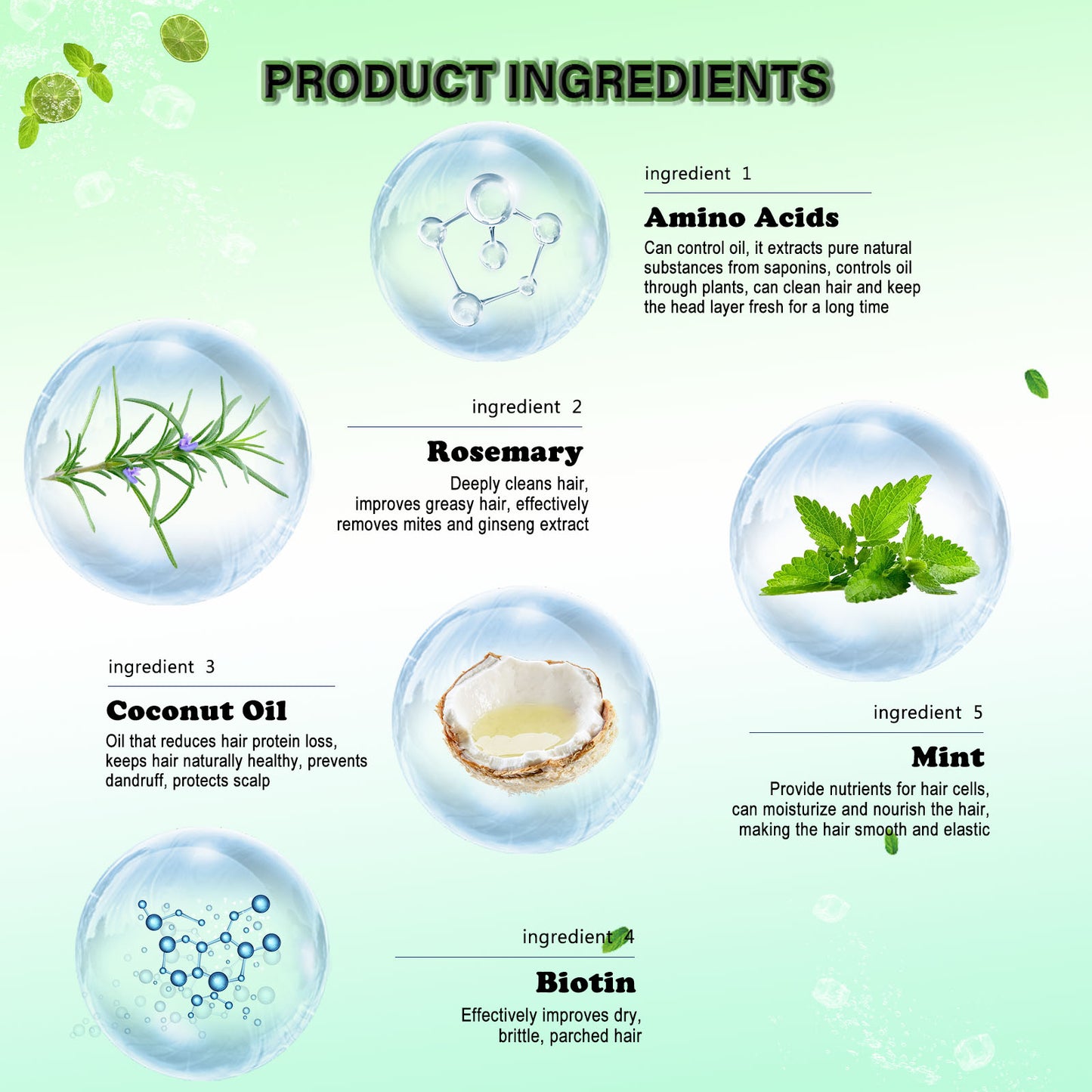 Rosemary Mint Hair Growth Shampoo - Strengthening & Repairing Formula