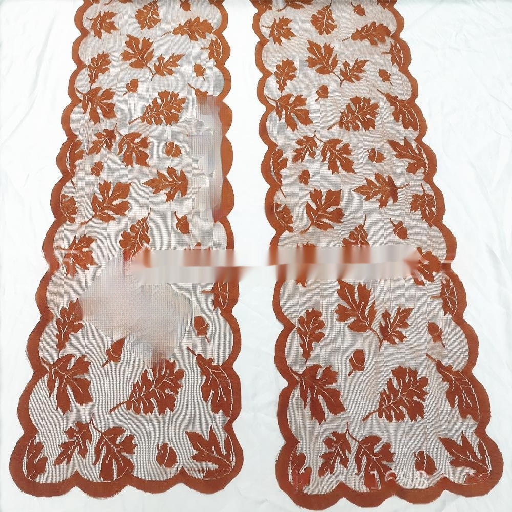 Rust Red Lace Placemats 33x183 cm – Table Runner / Coffee Table Decor