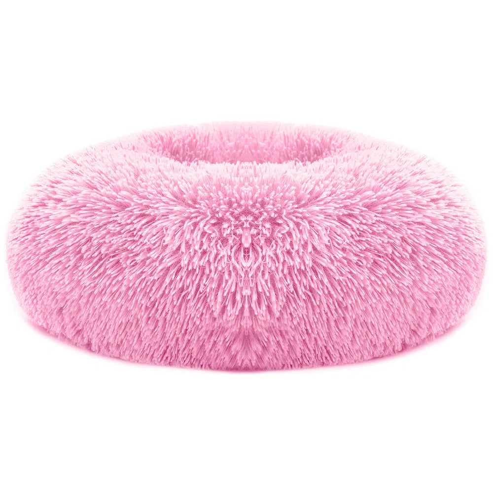 Soft Warm Plush Dog Bed with Non-Slip Bottom and Supportive Rim - Large Size