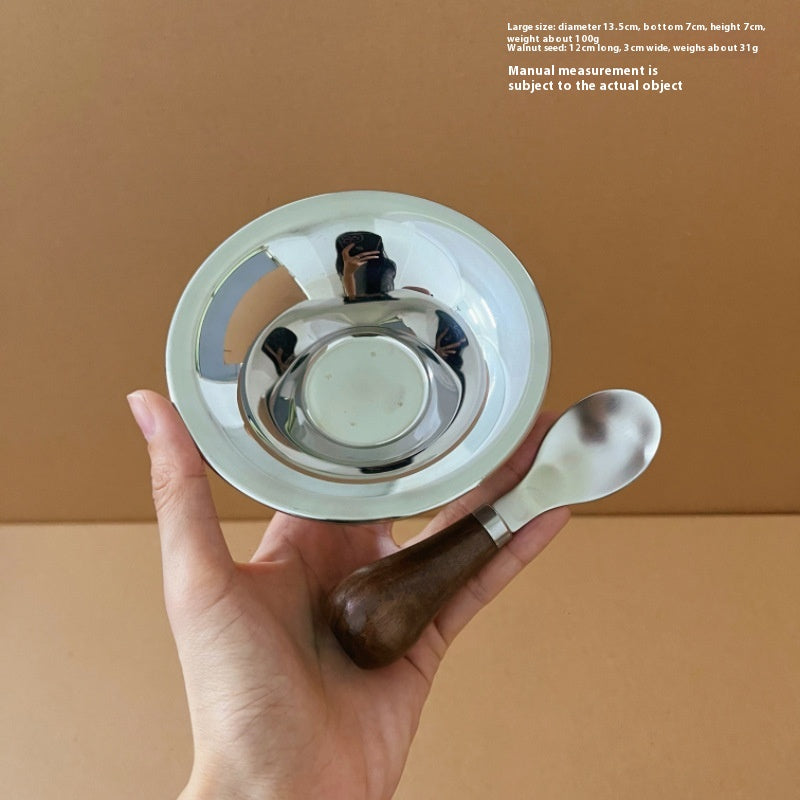Stainless Steel Salad Bowl Ice Cream Cup Set - Modern Kitchen Storage