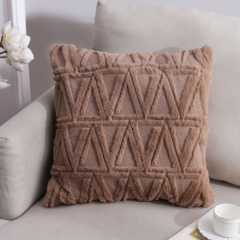 Nordic Double-Sided Plush Pillow Cover 45x45cm Sofa Cushion Case Home Decor