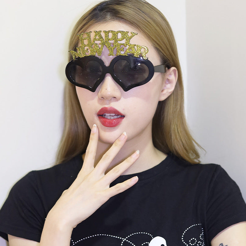 Funny New Year Party Glasses Supplies Photo Props Unisex Dress Up Accessories