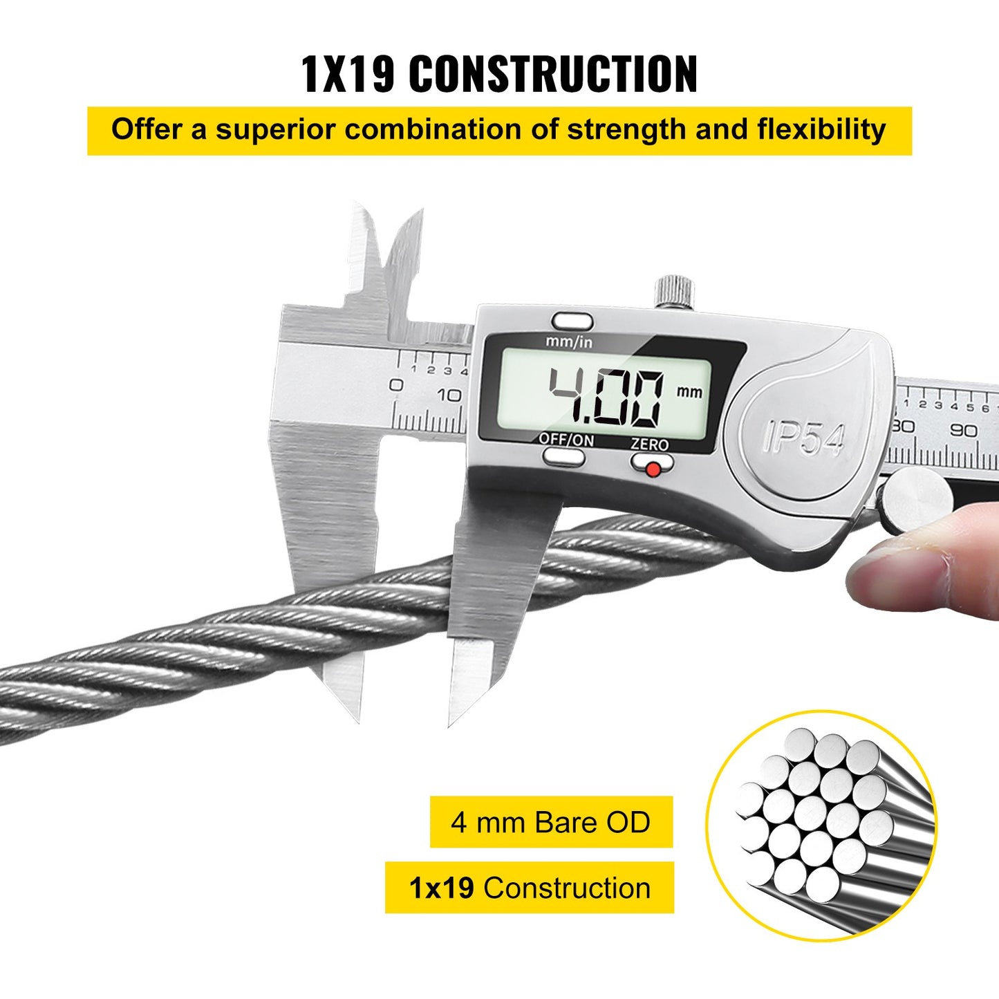 5/32 Stainless Steel Cable 500FT Marine Grade Wire Rope for Deck Railing & DIY