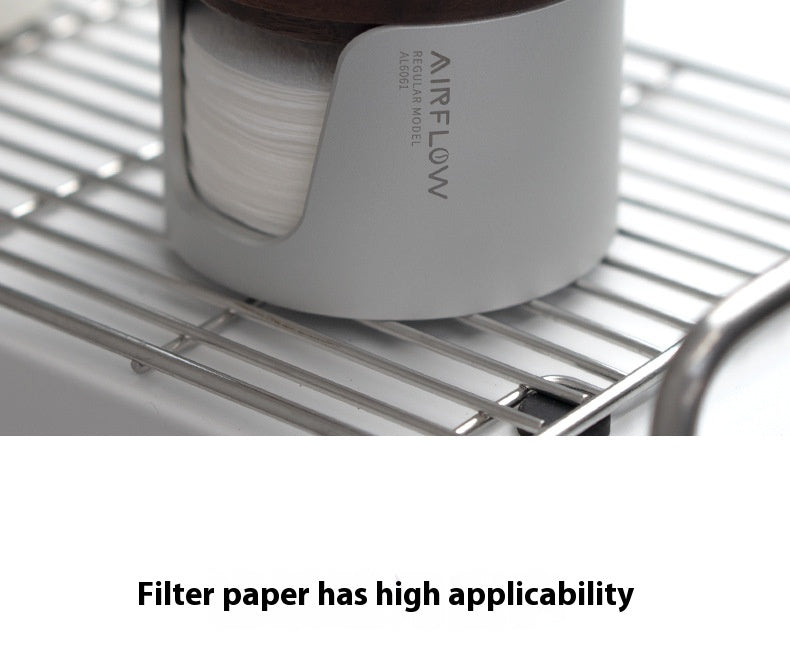 Universal Coffee Filter Paper Holder - Modern Aluminum & Wood Design