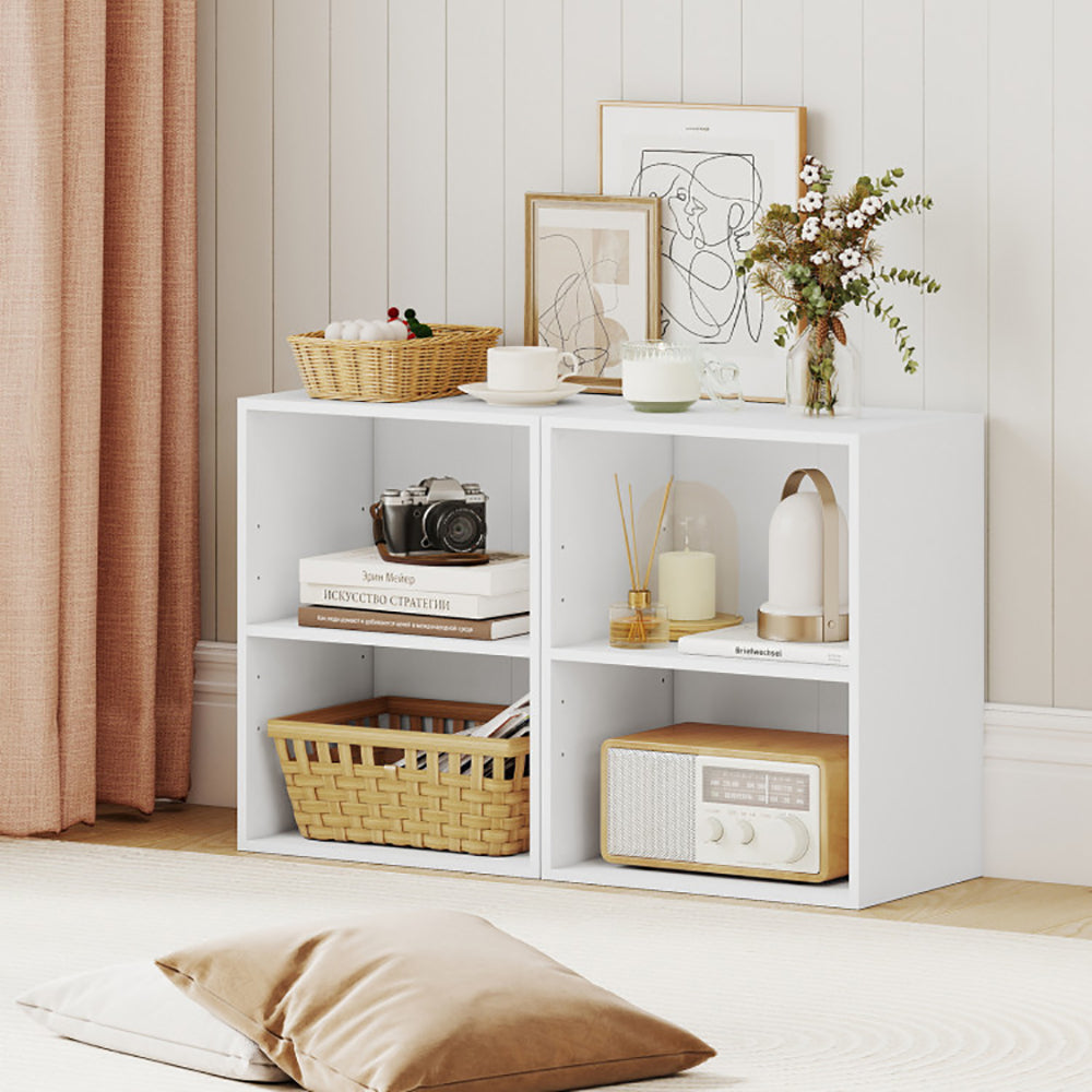 2-Cube Open Bookshelf with Adjustable Shelf - Versatile Storage