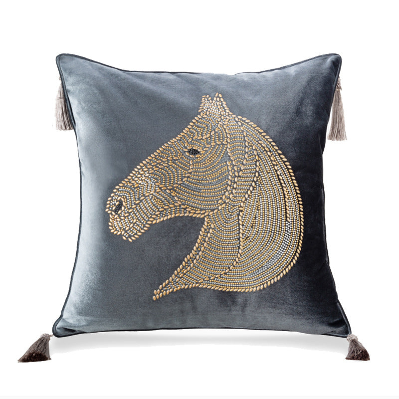 Horse Head Pillow Cover for Bedside & Home Decor - Plush Cushion Case