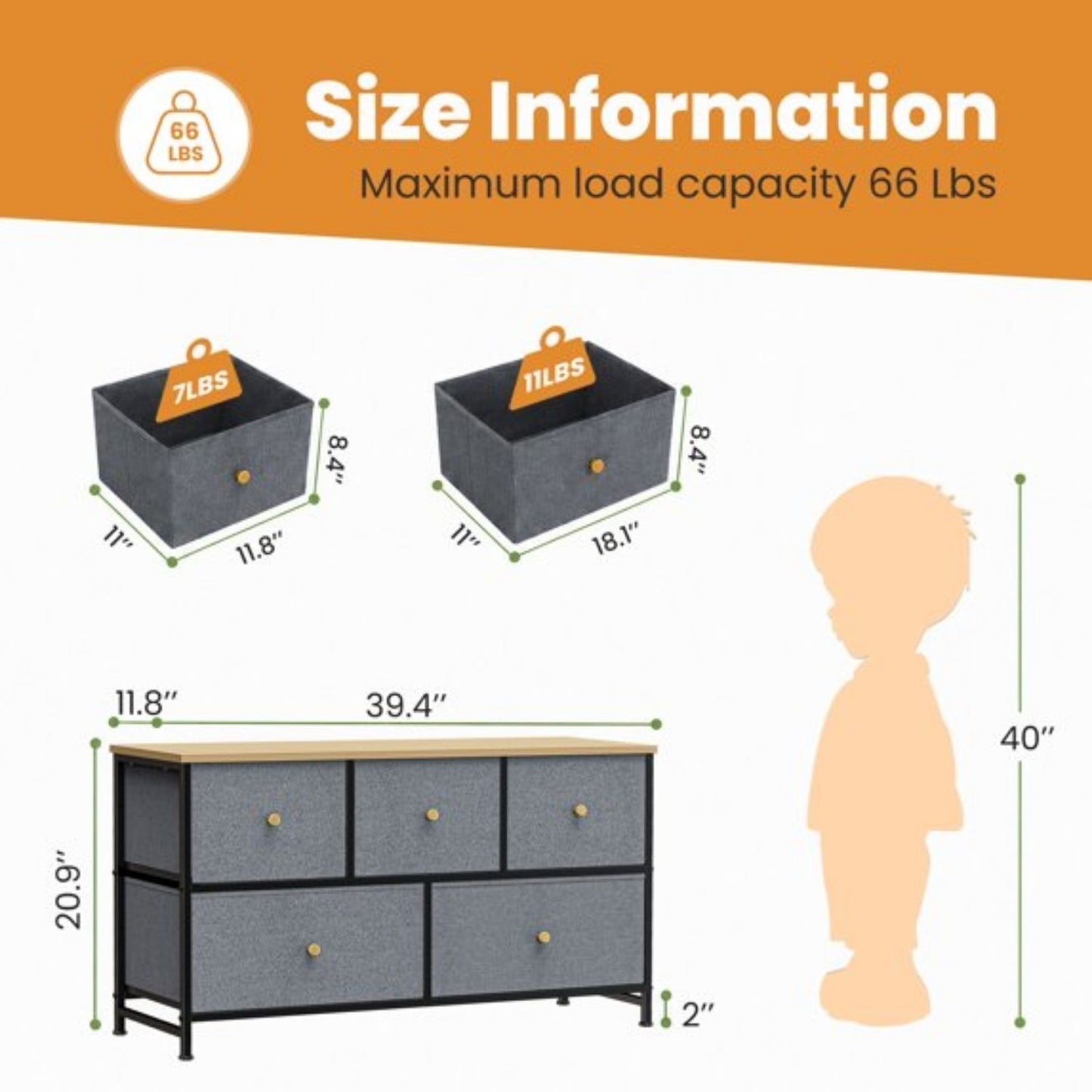 Fabric Storage Dresser - Versatile Chest of Drawers Organizer