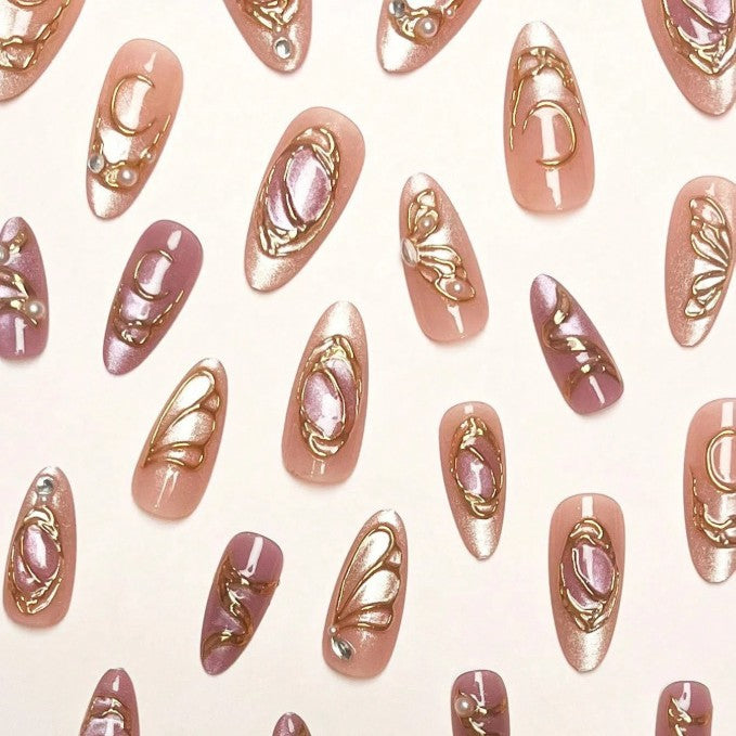Almond-Shaped Nail Tips Set - 24 Pieces for Nail Art & Manicure