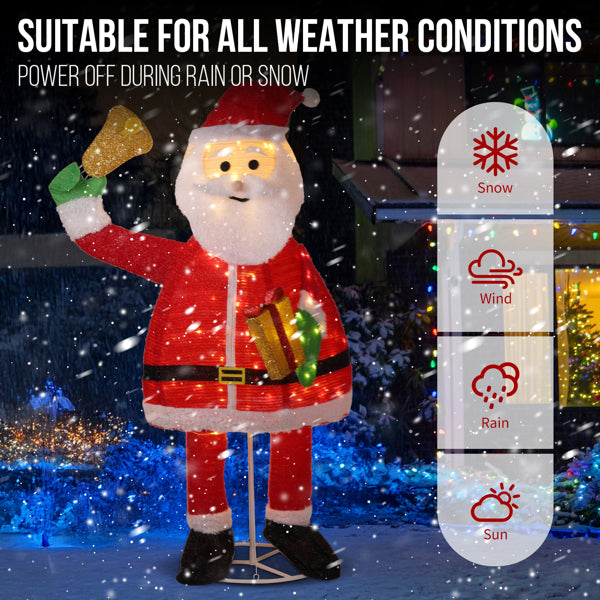6FT Lighted Santa Claus Decoration with 200 Warm White LEDs