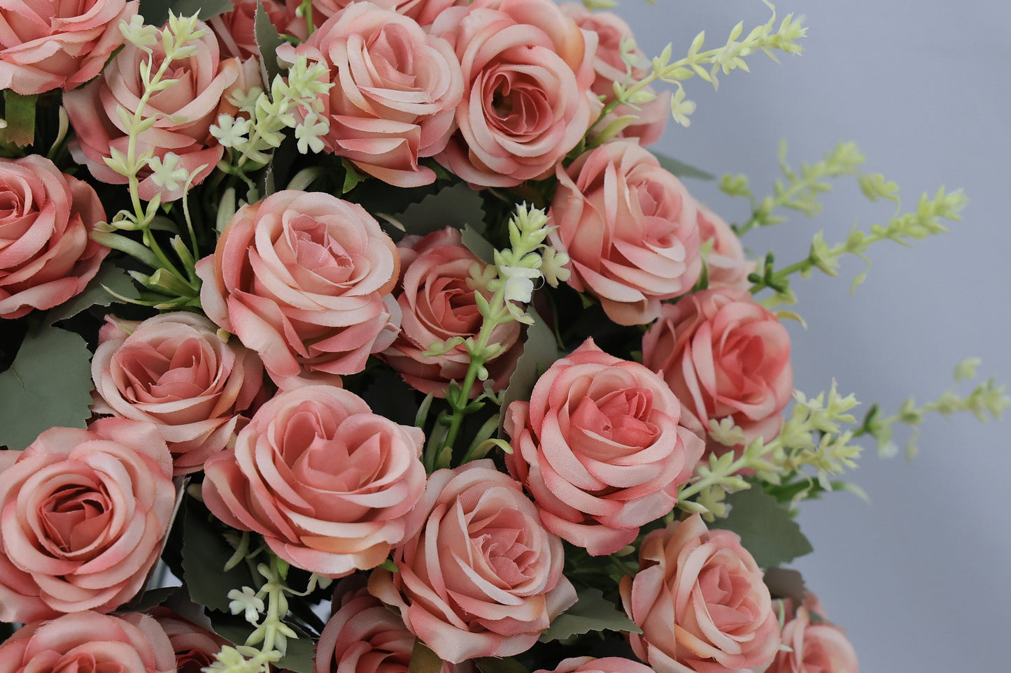 24-Inch Lifelike Artificial Rose Plant in Pot - Pink & Green