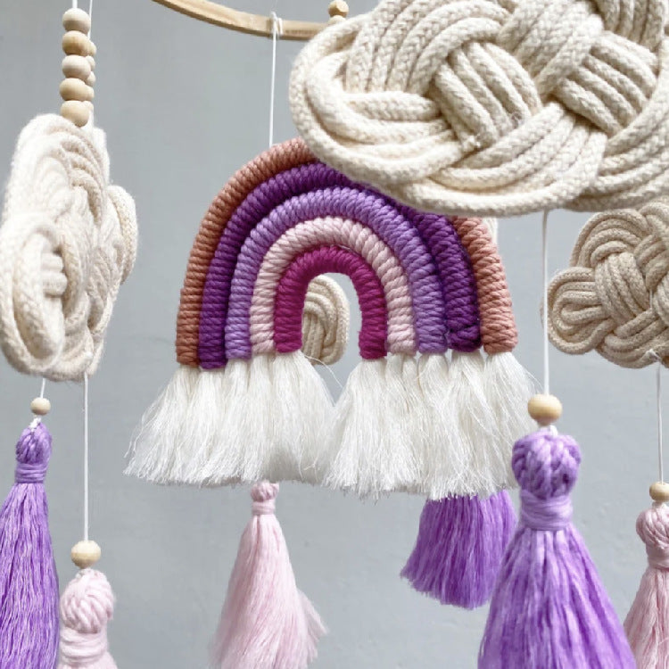 Nordic Style Baby Room Handwoven Pendant Light - Cotton Hanging Lamp