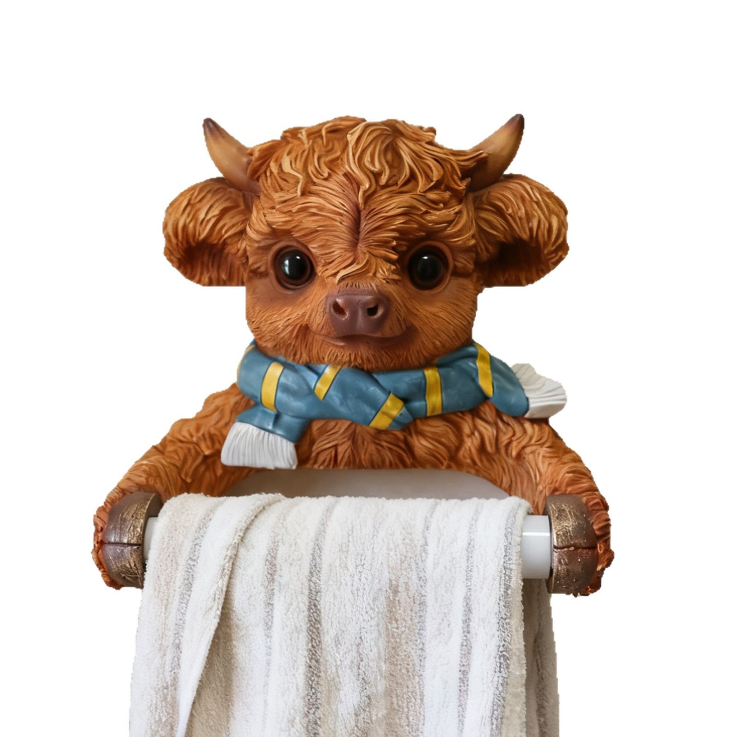 Highland Cow Resin Tissue Holder - Cute Creative Animal Home Decor