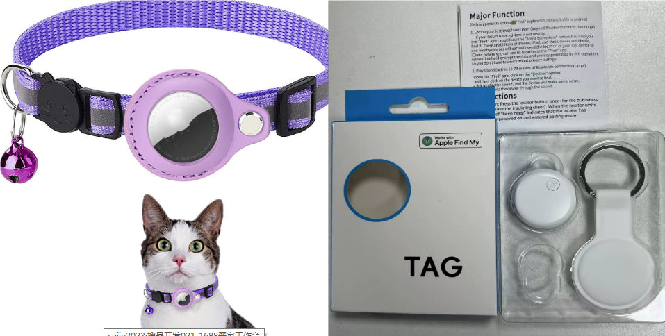 Reflective Waterproof Pet Collar Case for Airtag - Dog & Cat Nylon Accessory