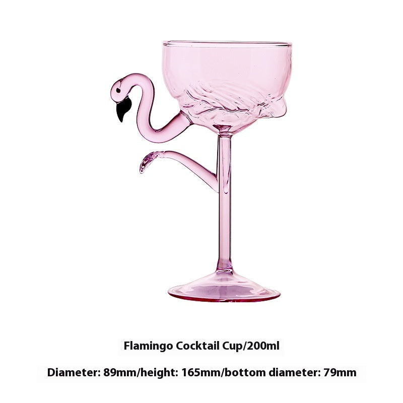 Creative Flamingo Cocktail Glass Set - Pink & Transparent Martini Stemware