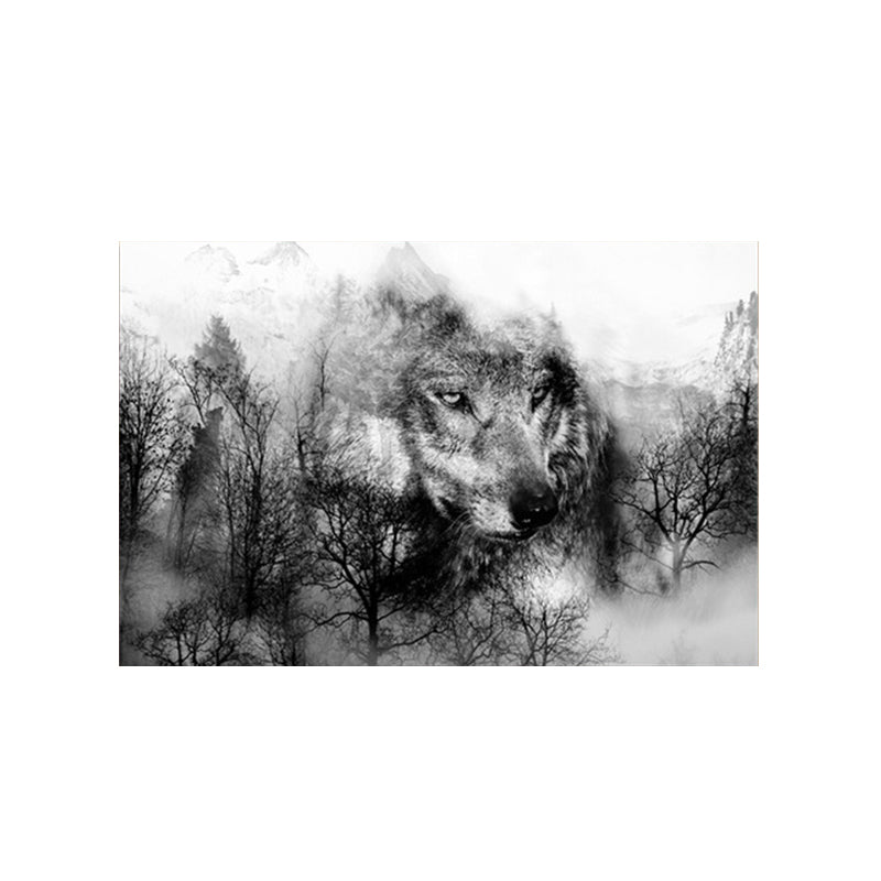 Forest Wolf Head Wall Art Poster - Scandinavian Style Canvas Decor