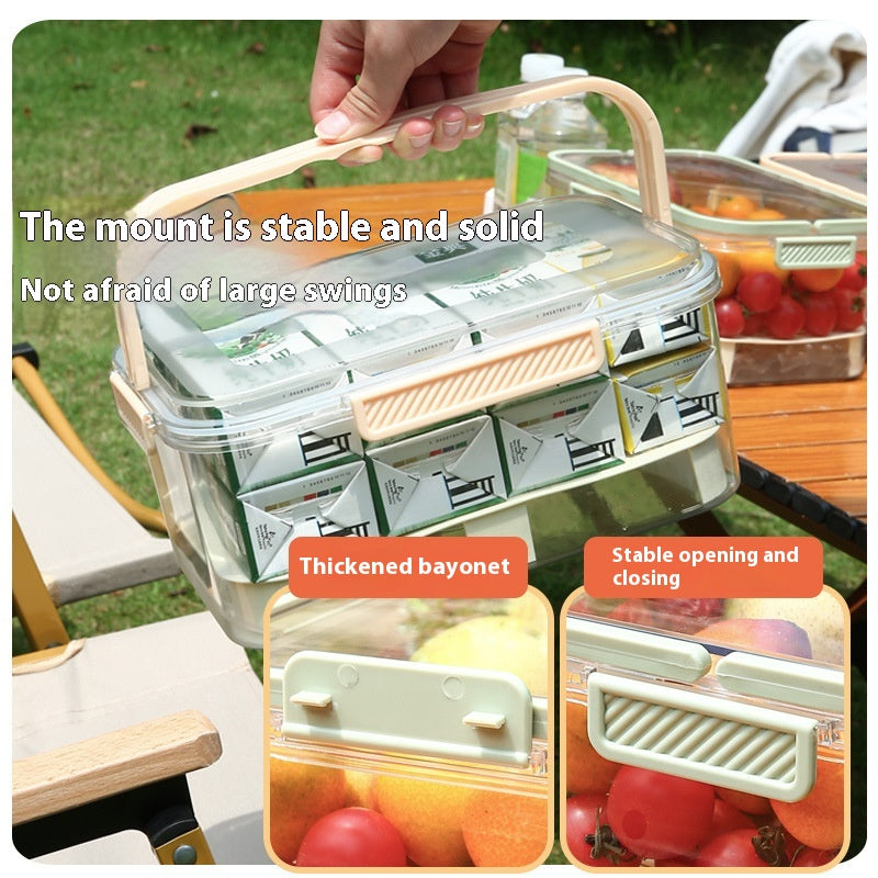 Portable Food Storage Bin with Drainage for Outdoor Picnic and Kitchen Use