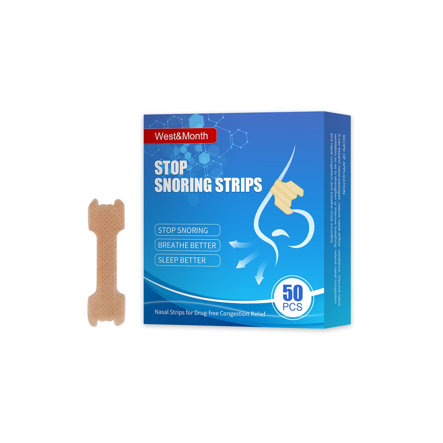 Nasal Strips for Snoring Relief - Breathable Airway Support for Better Sleep