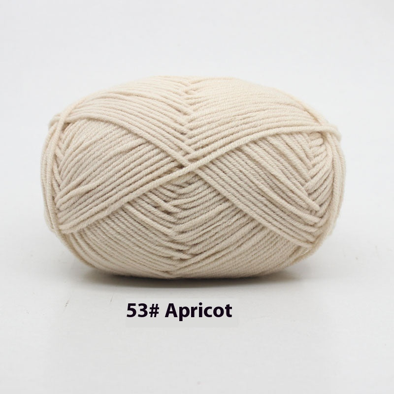 Four-Strand Milk Cotton Crochet Yarn Balls for Craft Projects - Multiple Colors