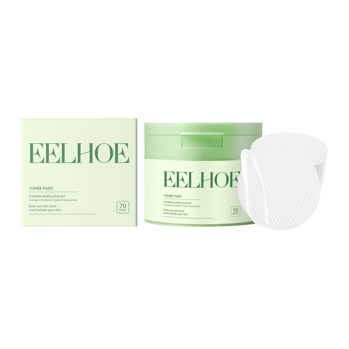 Moisturizing Toner Pads for Face Skin Care - Hydrating Cotton Pads with Centella & Collagen