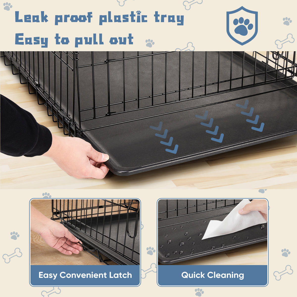 24-30 Inch Single Door Dog Cage for Pets - Sturdy Pet Kennel & Crate