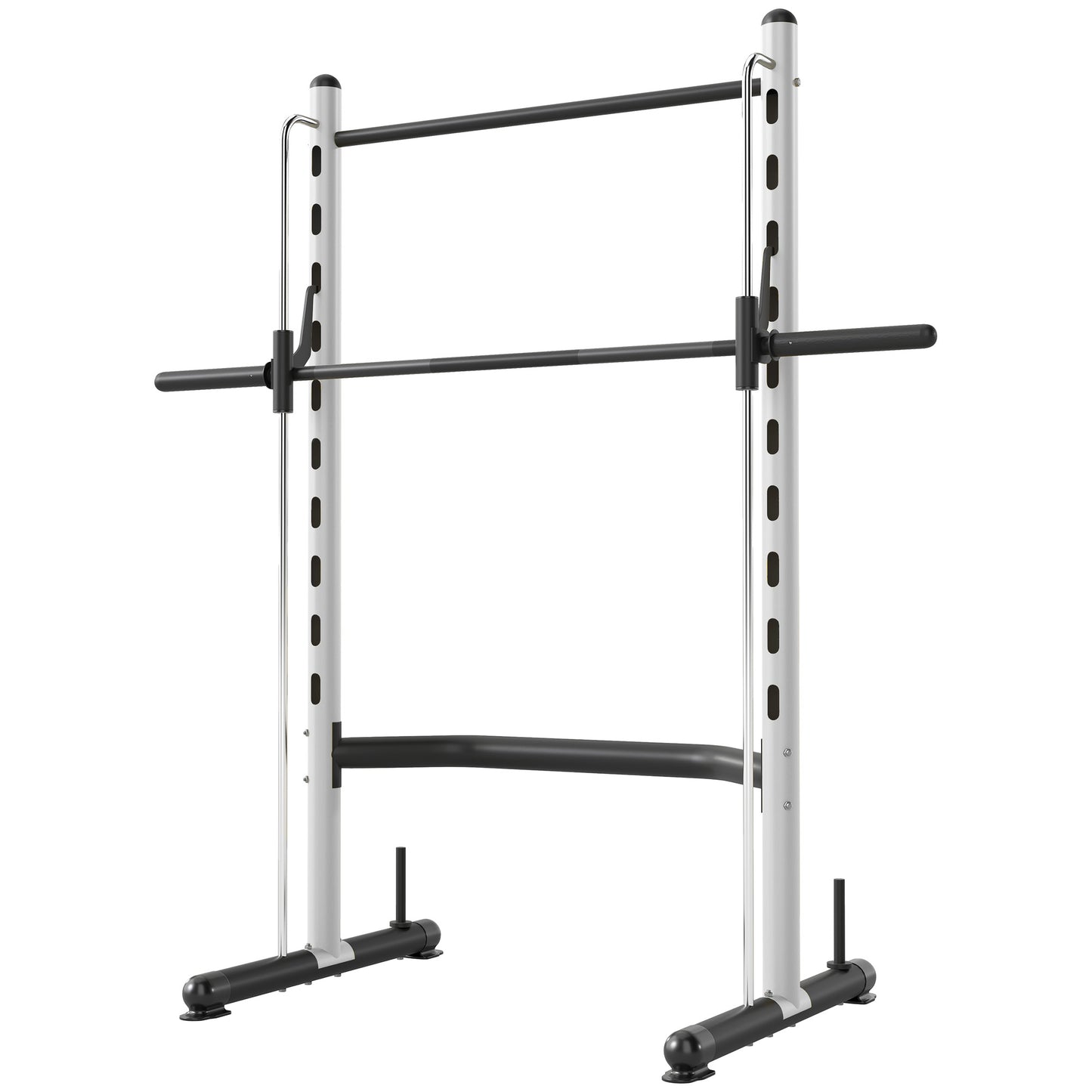 Adjustable Squat Rack with Pull-Up Bar for Home Gym - White
