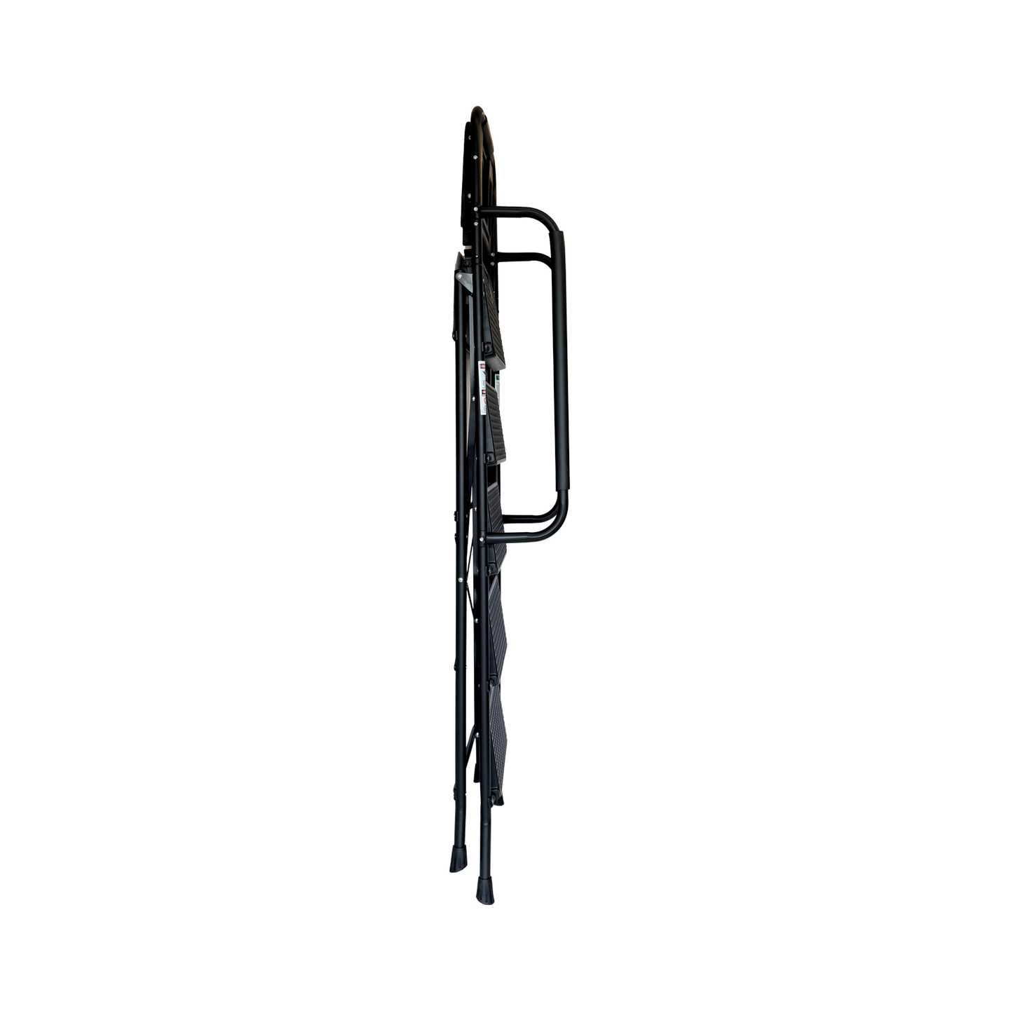 Folding Step Ladder with Wide Anti-Slip Pedal - Black
