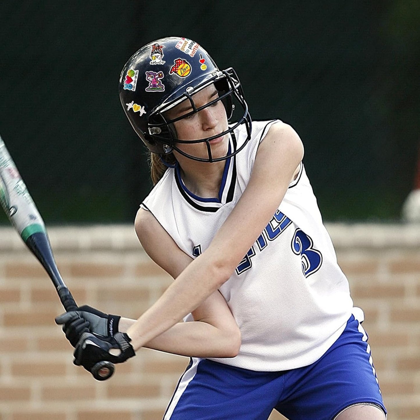 100 PCS Softball Stickers - Vinyl Decals for Water Bottles, Laptops, and More