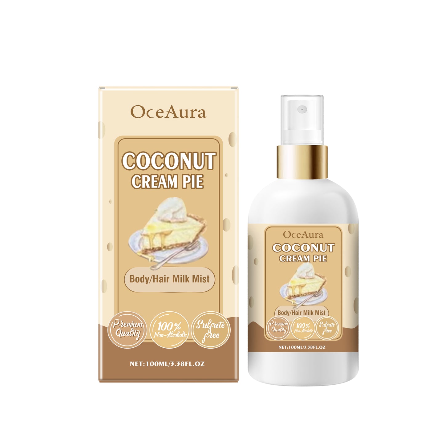 Coconut Cream Body & Hair Moisturizing Spray - 100ml Refreshing Mist