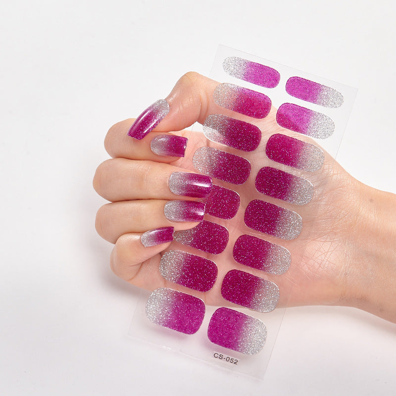 Gradient Onion Powder Nail Sticker Kit Tearable Color Nail Art Set for Manicure