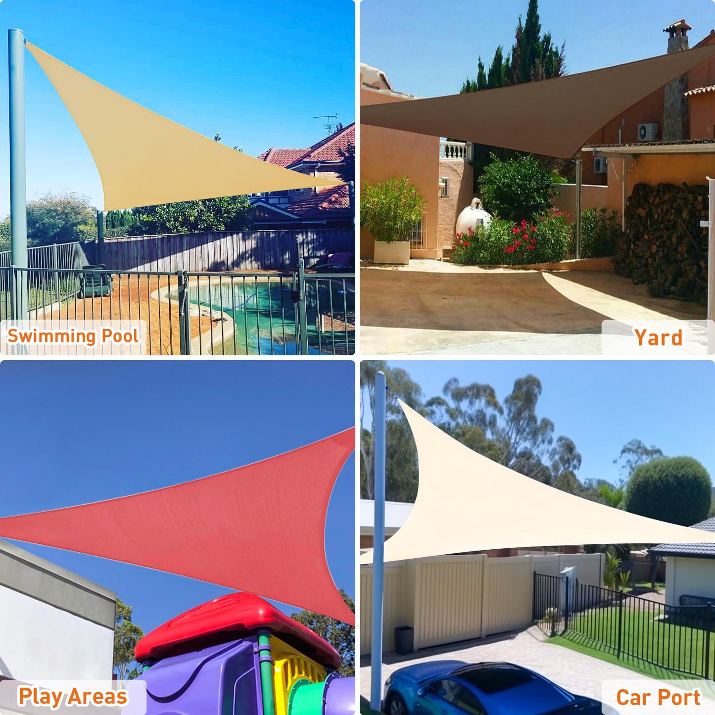 12x12ft Garden Sunshade Sail UV Block Waterproof Shade Cloth with Multiple Colors