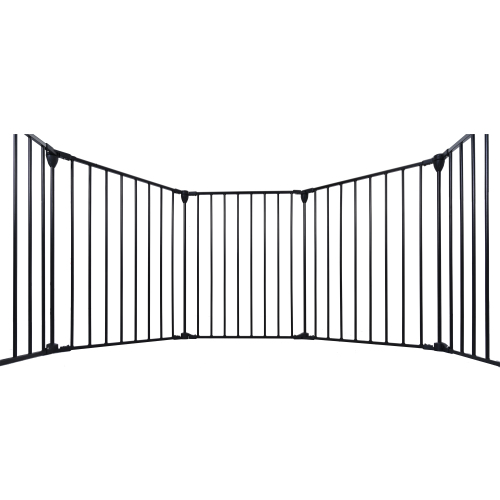 150-Inch Adjustable Metal Safety Gate & Play Yard for Pets & Children Black