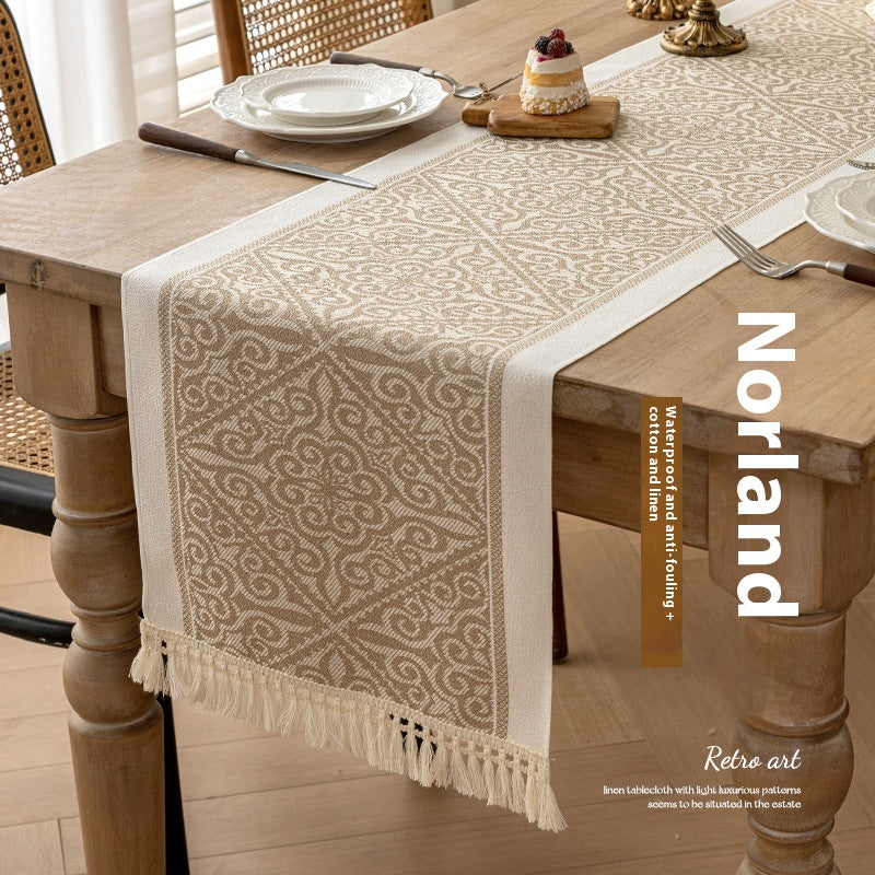 Cotton Linen Dining Tablecloth for Kitchen & Dining - Long Size