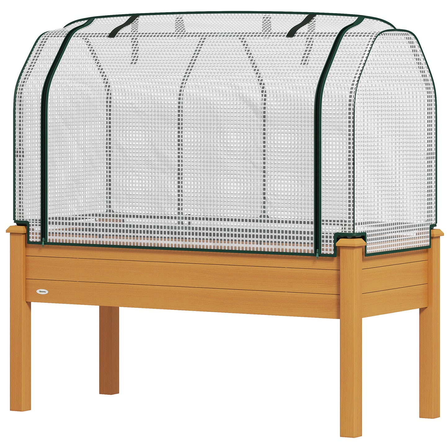 Raised Garden Bed with Greenhouse Cover - Outdoor Planter Box for Herbs and Vegetables, 48 x 22 x 46 inch