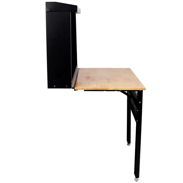 Foldable Wall Mounted Workbench with Rubberwood Surface